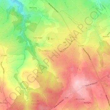 Durdat topographic map, elevation, terrain