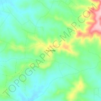 Pau Preto topographic map, elevation, terrain