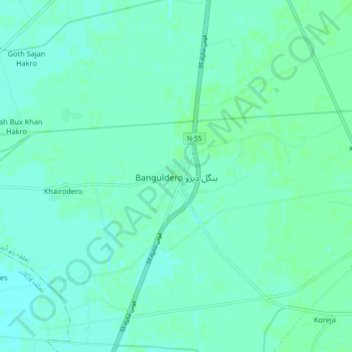 Bangul Dero topographic map, elevation, terrain