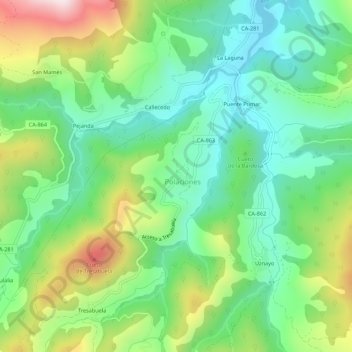 Lombraña topographic map, elevation, terrain