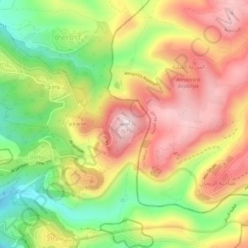 Harasha topographic map, elevation, terrain