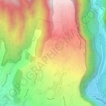 Ligne Chevalier topographic map, elevation, terrain
