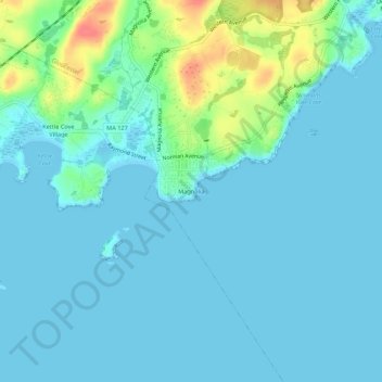 Magnolia topographic map, elevation, terrain