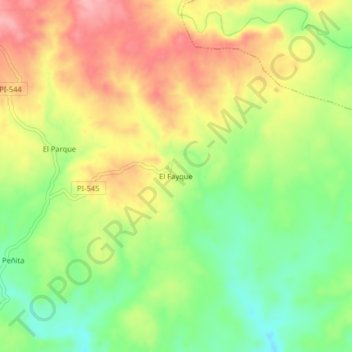 El Fayque topographic map, elevation, terrain
