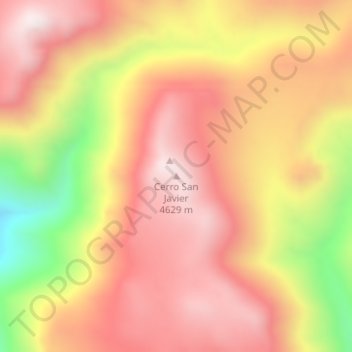 Cerro San Javier topographic map, elevation, terrain