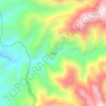 Omu topographic map, elevation, terrain