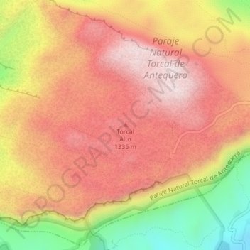 Torcal Alto topographic map, elevation, terrain