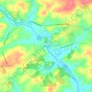Copesville topographic map, elevation, terrain
