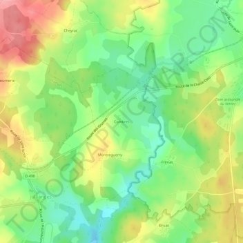 Combres topographic map, elevation, terrain