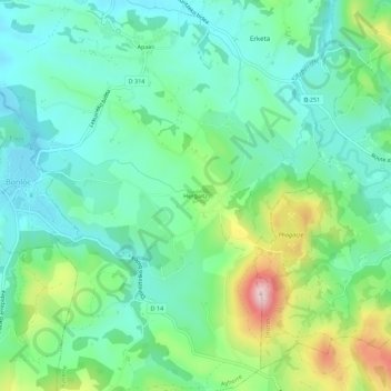 Hergaitz topographic map, elevation, terrain