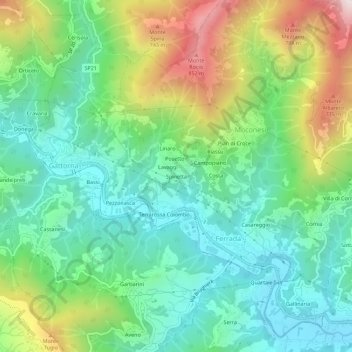 Spinetta topographic map, elevation, terrain