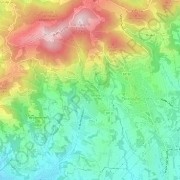 Revigliasco topographic map, elevation, terrain