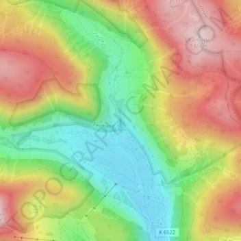 Menzenschwander Wasserfälle topographic map, elevation, terrain