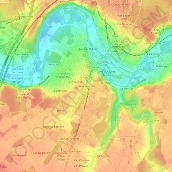 Vallée Raintrue topographic map, elevation, terrain