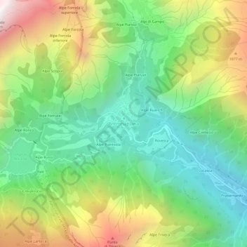 Antronapiana topographic map, elevation, terrain