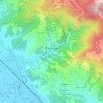 Piazza topographic map, elevation, terrain