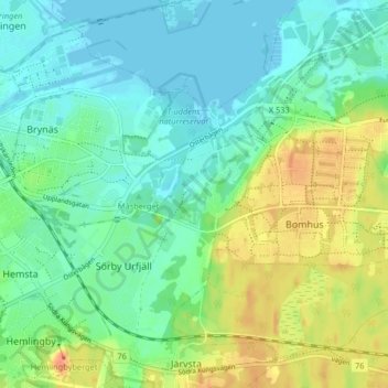Sjöäng topographic map, elevation, terrain