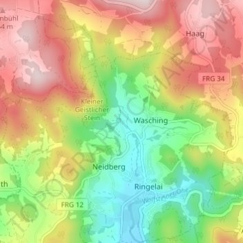 Heindlmühle topographic map, elevation, terrain