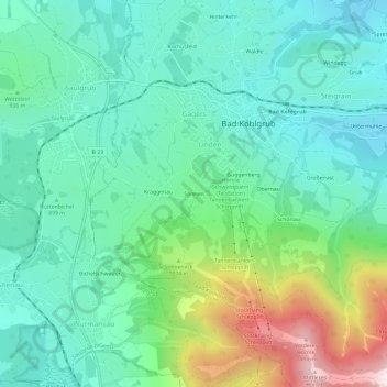 Sonnen topographic map, elevation, terrain