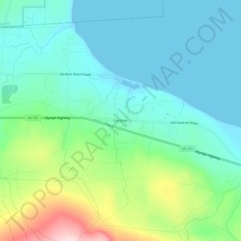Gardiner topographic map, elevation, terrain