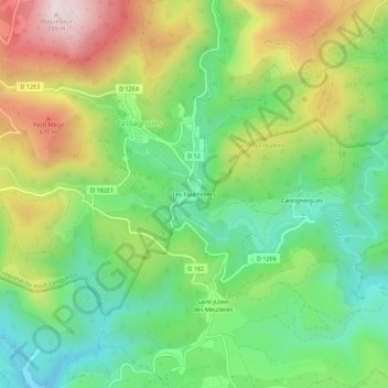 Les Fourneliers topographic map, elevation, terrain