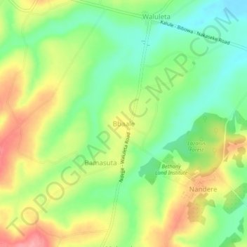Bbaale topographic map, elevation, terrain