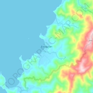 Baliguian topographic map, elevation, terrain