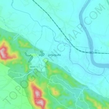 Jaduguda topographic map, elevation, terrain