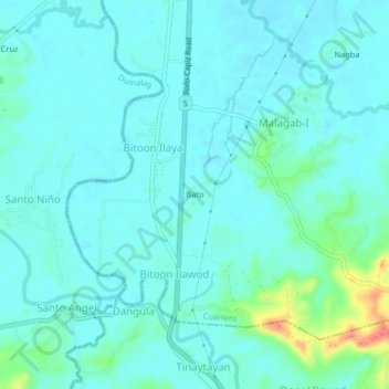 Bato topographic map, elevation, terrain