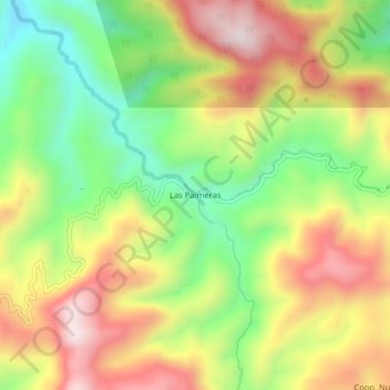 Las Palmeras topographic map, elevation, terrain