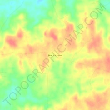 New Harmony topographic map, elevation, terrain