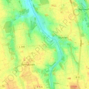 Nüstedt topographic map, elevation, terrain