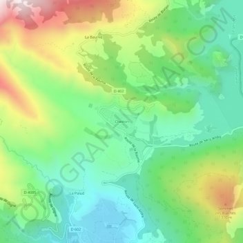 Cheiron topographic map, elevation, terrain