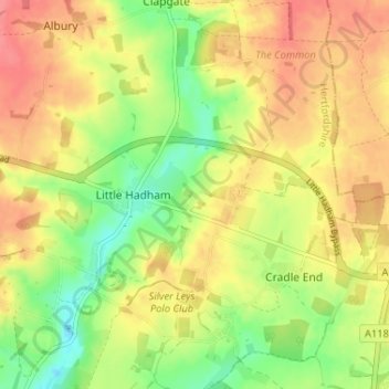 Church End topographic map, elevation, terrain