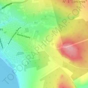 Huertos Endesa topographic map, elevation, terrain