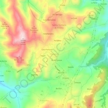 Rosano topographic map, elevation, terrain
