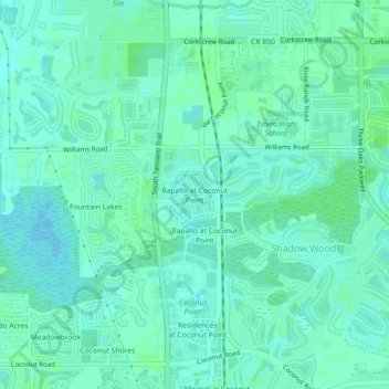 Rapallo at Coconut Point topographic map, elevation, terrain