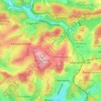 Vorderscharde topographic map, elevation, terrain