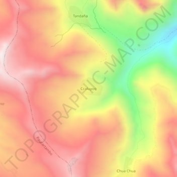 Ccoluyoq topographic map, elevation, terrain