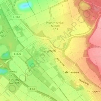 Türnich topographic map, elevation, terrain