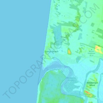 Foxton Beach topographic map, elevation, terrain