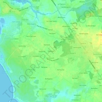 Kerangre topographic map, elevation, terrain
