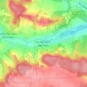Le Val-Saint-Germain topographic map, elevation, terrain