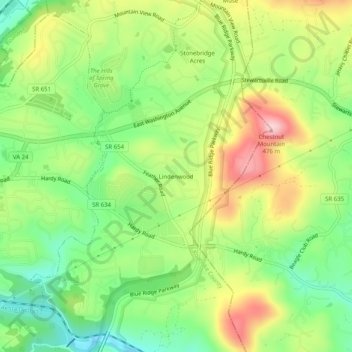 Lindenwood topographic map, elevation, terrain