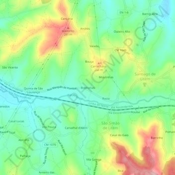 Boldrarias topographic map, elevation, terrain