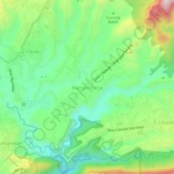 Wangunharja topographic map, elevation, terrain