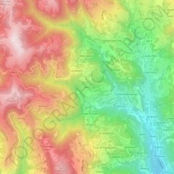 Vanzi topographic map, elevation, terrain