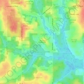 Windcrest topographic map, elevation, terrain