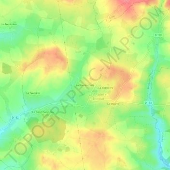 La Boulanchère topographic map, elevation, terrain