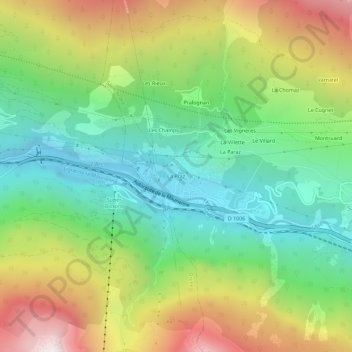 La Praz topographic map, elevation, terrain